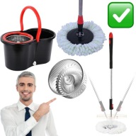 MOP OBROTOWY 3 NAKŁADKI POJEMNE WIADERKO 14L TELESKOPOWY KIJ SOLIDNY MOCNY