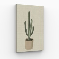 Obraz na płótnie 40x70 Kaktus w beżu boho rośliny | Pomysł na prezent