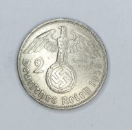 NIEMCY - III RZESZA - 2 REICHSMARK 1938 B (3) - Wiedeń - Hindenburg