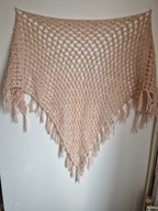 CHUSTA BEŻ JASNY RĘKODZIEŁO DUŻA