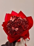 Bukiet z wiecznych róż czerwony prezent ślub Walentynki Dzień Kobiet