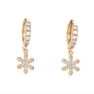 61318 KOLCZYKI 18K POZŁACANE 26/9 MM "BRYLANTOWE" PŁATKI ŚNIEGU