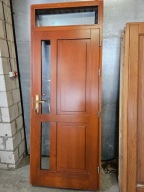 DRZWI Zewnętrzne Drewniane Sosnowe Wejściowe z Naświetlem 96x243cm