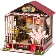 Puzzle 3D Drewniane Book Nook Sakura Densya Ramen Restaurant LED
