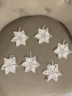 Śnieżynki na choinkę rękodzieło 6 sztuk