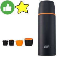 TERMOS ESBIT VACUUM 1L STALOWY PRÓŻNIOWY 2 KORKI 2 KUBKI CZARNY MAT