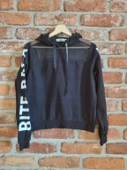 czarna bluza z kapturem * nadruk *siateczka * FISHBONE SISTER