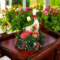 Stroik Wielkanocny z Gąską Ręcznie Robiona Dekoracja Świąteczna