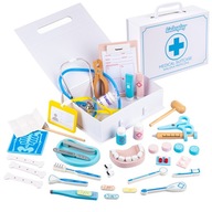 Drewniany zestaw mały lekarz pielęgniarka walizka Kinderplay