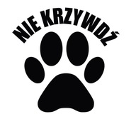 Nie krzywdź Łapka 15cm naklejka wodoodporna