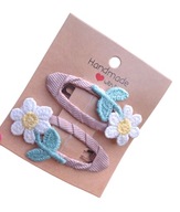 Spinki do włosów pyk kwiatki handmade 2 szt.