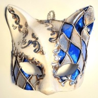 Oryginalna maska wenecka kot weneckie rękodzieło