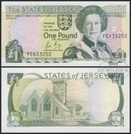 BNE - JERSEY 1 Funt 1989 FC 633250 # P15 # UNC