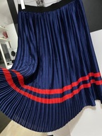 4 Spódnica Saint plisowana subtelny plis folkowe paski czerwień rozmiar L