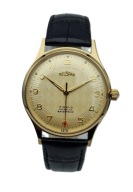 SZWAJCARSKI MĘSKI DUŻY POZŁACANY ZEGAREK DELBANA Z LAT 50-TYCH - RARYTAS