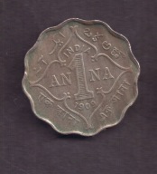 Indie Brytyjskie - 1 Anna 1909 rok