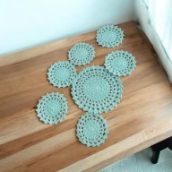 Komplet serwetek, podkładki pod talerze 7 szt, rękodzieło, boho, handmade