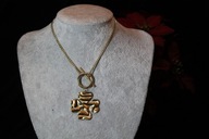 ŁAŃCUSZEK NASZYJNIK ZE STALI CHIRURGICZNEJ 316L POZŁACANY ZAWIESZKA