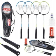 ZESTAW DO BADMINTONA PRZENOŚNY WISH 4x RAKIETKI 3xLOTKI TORBA DO GRY NYLON