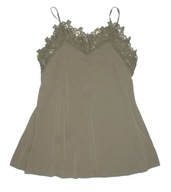 CARI'S CLOSET_Cudna SUKIENKA_khaki lekka JEDYNA gipiurowy dekolt_42