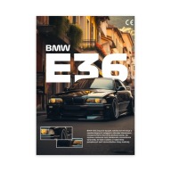 Plakat BMW M3 E36 30x40 cm obraz samochodu prezent