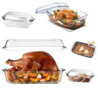NACZYNIE ŻAROODPORNE Z POKRYWKĄ DO ZAPIEKANIA SZKLANE 7L DUŻE