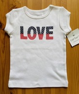 T-shirt Carter's biały z napisem LOVE 6 miesięcy