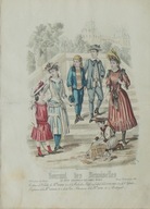 Miedzioryt Moda Journal des Demoiselles II poł. XIX w.