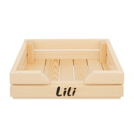 Drewniane legowisko / buda dla psa posłanie z litego drewna