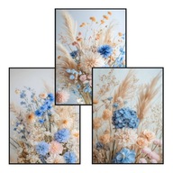 Plakat Zestaw 50x70 3szt. plakaty, postery,BOHO, MINIMALIZM, KWIATY