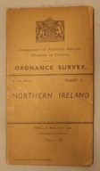 STARA MAPA - EIRE - IRLANDIA - ORDNANCE SURVEY - NORTHERN IRELAND, RZADKOŚĆ