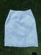Spódnica len błękit podszewka M/38 p. 70 dł.59 BDB