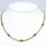 NASZYJNIK ZLOTO 750 RUBINY 42cm 17,2g ZJAWISKOWY