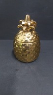Ceramiczny pojemnik złoty ananas vintage design