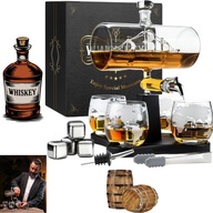 Zestaw do Whisky – Karafka Żaglówka 1100ml + 4 Szklanki DODATKI - MĘŻCZYZNY