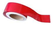 TAŚMA ODBLASKOWA ostrzegawcza Naklejka 50mm 1mb czerwona samoprzylepna