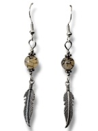 AW04 Kolczyki kamienie AGAT WĘŻOWY