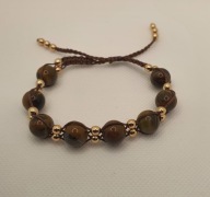 Sznurkowa bransoletka handmade z tygrysiego oka