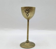 stary metalowy kieliszek - jak kto woli świecznik - platerowany srebrem (a