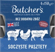BUTCHER’S soczyste pasztety jagnięcina kurczak wołowina 4 x 150 g 600 g