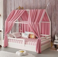 Baldachim do łóżka HOTUT, 2-częściowe 67 x 270 cm różowy