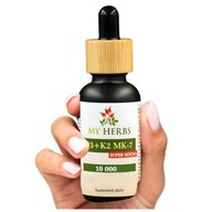 WITAMINY D3+K2 MK-7 10 000 W OLEJU 30ml SUPER MOCNA