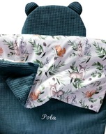 KOCYK do łóżeczka 75x100 wafel HAFT imię METRYCZKA+PODUSZKA wyprawka