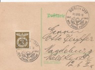 TRZECIA RZESZA -100 LAT POCZTY -postkarte -ozdobny stempel 1943 rok