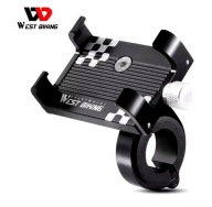 WEST BIKING uchwyt rowerowy na telefon uniwersalny CZARNY aluminiowy