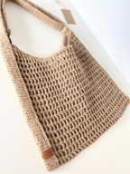 Eco Mesh Jute Bag - ręcznie szydełkowana torba, pasek 2w1 (ramię/crossbody)