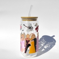 Szklany kubek z bambusową pokrywką i słomką 550ml Taylor Swift Koncert