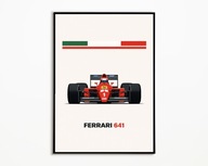 PLAKAT FERRARI 641 F1 FORMULA 1 GP BOLID WYŚCIGOWY PLAKAT A3 DRUK
