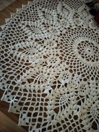 Obrus serwetka serweta szydełkowe rękodzieło cacko lniany kolor śr74