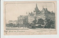 Niemcy Dusseldorf Wilhelmsplatz tramwaj rok 1902